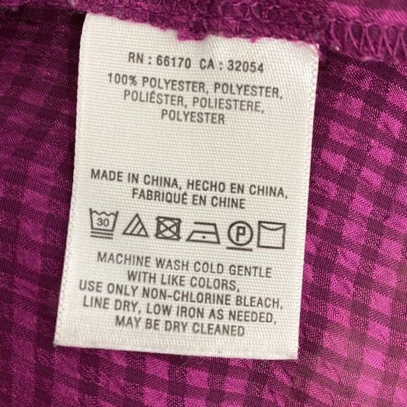 HD In Paris Anthropologie Thistleberry Ruffle Semi-Sheer Blouse in Magenta sz 2 - Picture 10 of 13